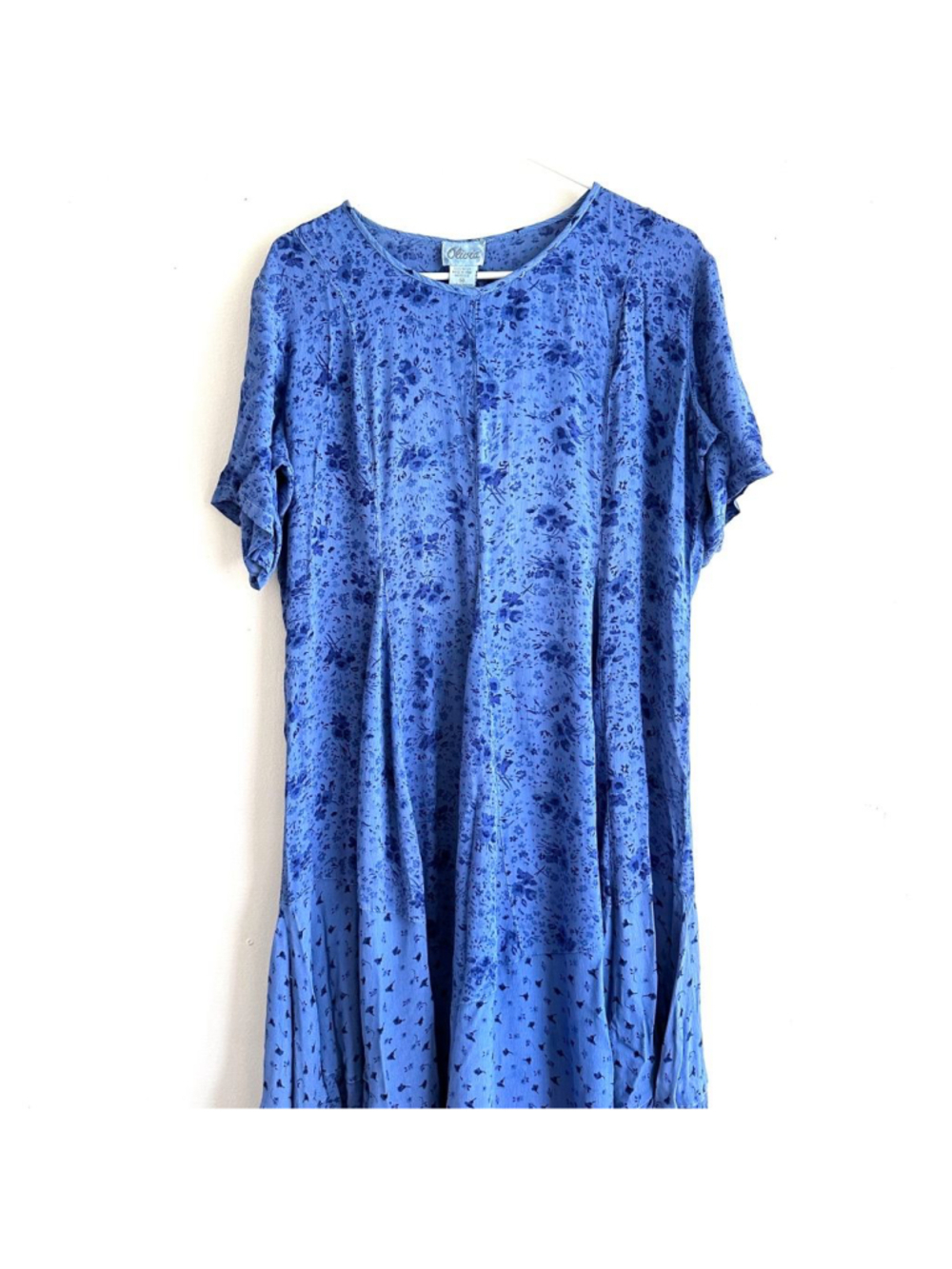 Olivia Blue Floral Dress Women's Size M